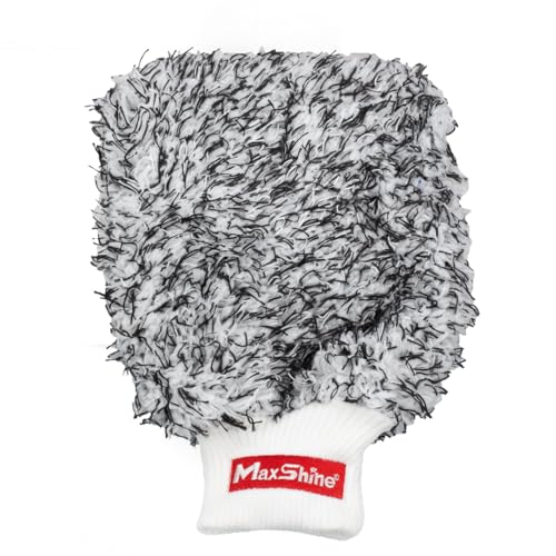 Maxshine Universal Black & White Microfiber Wash Mitt – Premium Scratch-Free, Lint-Free Mitt for Washing Cars, Trucks & Motorcycles – Reusable Auto Detailing Accessory - size: Small
