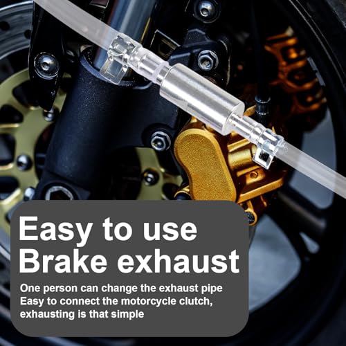 4 Sets Universal Brake Bleeder Hose Kit, One-Way Brake Bleeder Check Valve Tube Bleeding Tool with Metal Clamps Accessories for Car Motorcycle Bike DIY Service and Maintenance