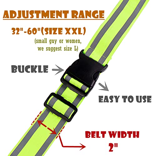 Reflective Running Gear,Reflective Bands for Arm/Wrist/Ankle/Leg,Biking Accessories for Women and Men - color: Yellow - 1 Belt -XXL