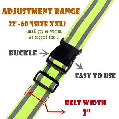 Reflective Running Gear,Reflective Bands for Arm/Wrist/Ankle/Leg,Biking Accessories for Women and Men - color: Yellow - 1 Belt -XXL