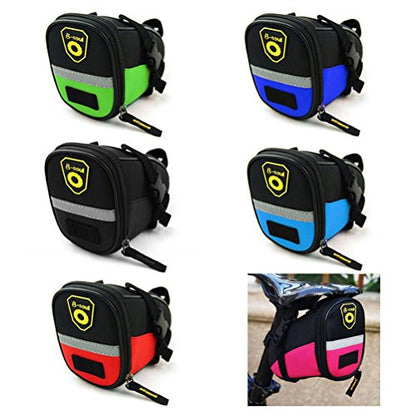 sponeed Cycling Seat Pouch Bicycle Bike Saddle Bag Rear Packs Tools Pocket 6 Colors - color: Green