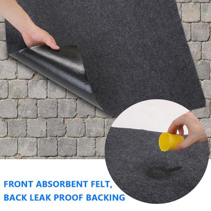 Oil Spill Mat，Garage Floor Mat，36" x 60" Premium Absorbent Oil Pad – Protect Garage Shop Floor Surface，Absorb Materials，Anti-Slip and Waterproof Backing，Car Repair Mat，Washable - size: 36" x 60"
