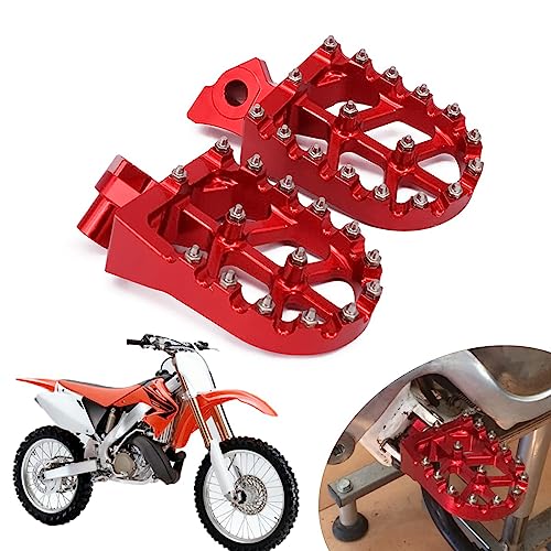AnXin Foot Pegs Footpegs Footrest Foot Pedals Rests CNC For CR125 95-99 CR250R 95-99 CR500R 95-01 Motorcycle Red - color: Red, size: CR125/250R/500R