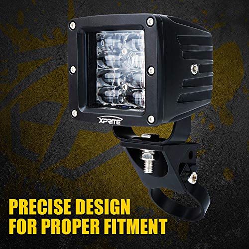 Xprite 1.75 Inch Roll Bar Mounting Brackets, Universal Adjustable LED Light Bar Brackets, Roll Cage & Bull Clip Holder for UTV ATV Can Am Maverick X3 Polaris RZR XP Side by Side and More Models - size: 1.75 inch