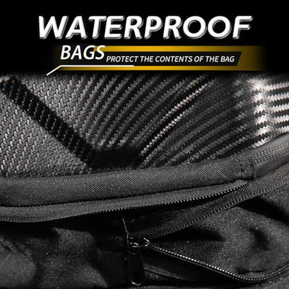 NIGHT CAT Tail Bag Multifunctional Waterproof Saddle Bag Motorcycle Rear Seat Universal Storage - color: Black-High Capacity