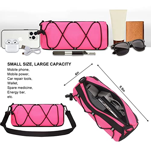 KOSIBATE Bike Handlebar Bag - Bicycle Front Bag with Shoulder Strap, Mountain & Road Bike Accessory, Pink - color: Pink