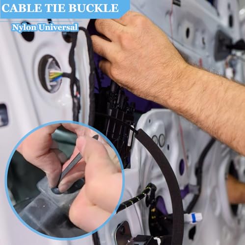 20PCS Universal Nylon Cable Tie Buckle Kit - Heavy Duty Self-Locking Rivets with UV-Resistant Push Mount Clips, Automotive Grade Fasteners for Fender Liners Engine Guards Wiring Organization