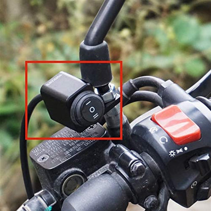 Rayana 12V Motorcycle 10mm Mirror Mount Switch Motorbike Headlight Hazard Brake Fog Lights ON-Off-ON Waterproof Switch Toggle Switch (Color : Left)