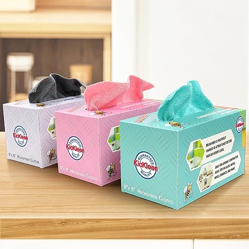 Microfiber Cleaning Cloth, Lint-Free Shop Towels Reusable, Bulk Rags in a Box for Home, Kitchen and Car, 8 Inch x 8 Inch,40 Pack with Box (Grey) - color: Grey