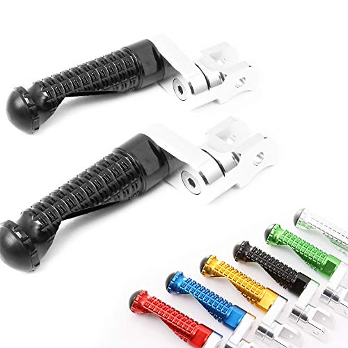 MC MOTOPARTS MPRO Black 25mm Extended Front CNC Footpegs Compatible with YZF R1 00-21 YZF R6 03-19 YZF R1M 15-21 R1S - color: Black, size: 25mm Extension
