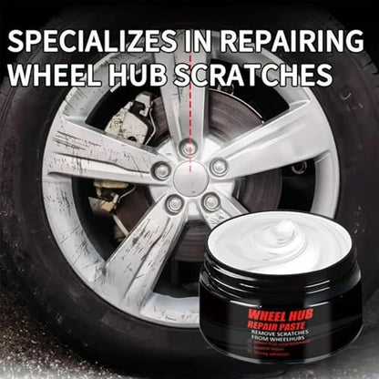 Wheel Cream, 50g Rim Scratch Repair Kit, Swirl Remover with Applicator Sponge Easy Buffing Care Design for Vehicles Trucks Rv Motorcycles Marine Auto Detailing Car