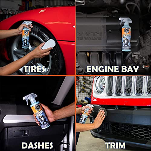 Chemical Guys Tire Kicker Extra Glossy Tire Shine Spray, 16 fl oz | Includes foam applicator; works on rubber, vinyl and plastic; for cars, trucks, motorcycles, RVs and more - size: 16 Fl Oz (Pack of 1), style: With Applicator