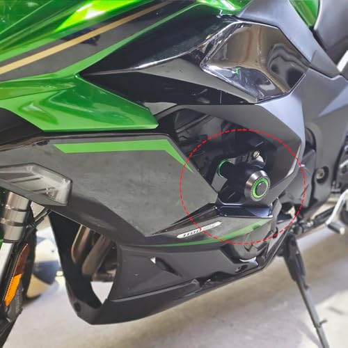 Motorcycle Frame Sliders Falling Protection CNC Compatible with Ninja 1100SX ABS/ABS SE 2025 Crash Protector Pad Engine Fairing Guards Ninja1100SX Ninja 1100SX Accessories (Green) - color: green