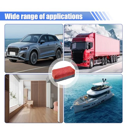 12PCS Ceramic Coating Applicator Sponge, Microfiber Rectangular Auto Polishing Cleaning Pads, Universal Automotive Detailing Sponge for Car Wax, Paint, Sealant Application (Red) - color: Red