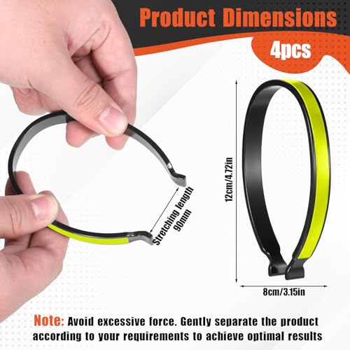 High Reflective Cycling Trousers Clips, 4 Pcs Bike Ankle Reflective Clip Outdoor Cycling Reflective-Gear Pant Cuff Clips - color: Fluorescent Green