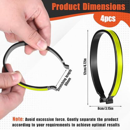 High Reflective Cycling Trousers Clips, 4 Pcs Bike Ankle Reflective Clip Outdoor Cycling Reflective-Gear Pant Cuff Clips - color: Fluorescent Green