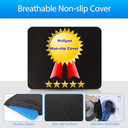 Hvllyan Gel Seat Cushion for Long Sitting (Thick & Extra Large), Gel Cushion for Wheelchair Soft, Chair Cushion, Car Seat Cushion Breathable, for Office Chair for Hip Pain