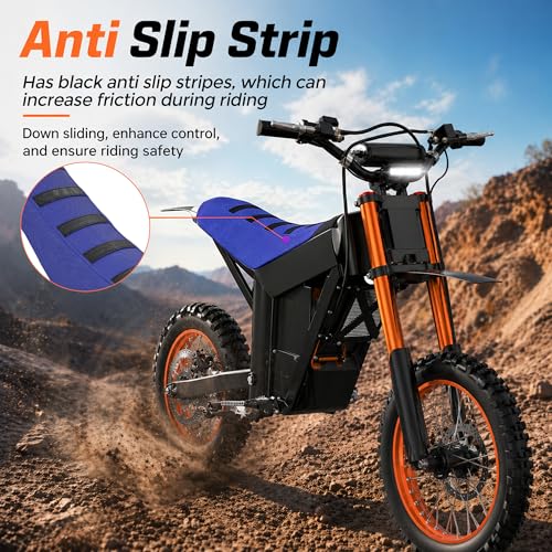 Electric Dirt Bike Seat Cover for Tutti Soleil 01,Black Stripe Non-Slip Motorcycle Cushion Cover for Tuttio Soleil01-Blue - color: Blue
