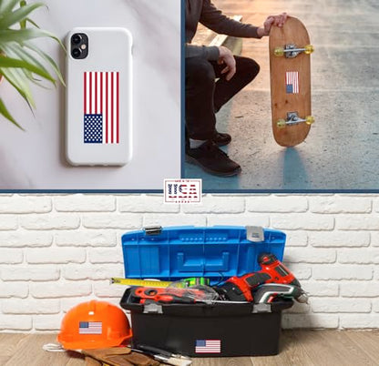 USA American Flag Sticker Decal Screen Printed Vinyl Waterproof Adhesive for Outdoor Indoor Bumper Stickers Window Small Patriotic Tactical Vehicles Helmet (3, 4" Inch)