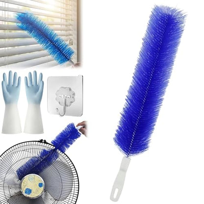 Bendable Microfiber Head,Reusable Dust Remover, 15.7in Bendable Microfiber Fan Cleaning Brush, Washable Fan Cleaner Brush for Electric Fans Air Conditioning, Home Car Vents, Curtain，Blue - color: Blue
