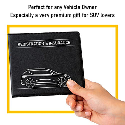 CANOPUS Car Registration and Insurance Holder, Car Document Holder, Vehicle Registration and Insurance Card Holder, Wallet for Auto, Trailer, Motorcycle, Truck, Vehicle Paperwork Organizer (2 Pack) - size: SUV