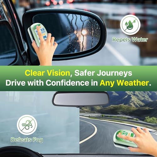 Anti-Fog & Water Repellent Kit for Car Windshield - Hydrophobic Coating, Quick Defogging & Rain Protection, Long-Lasting Clear Vision for Windows, Mirrors, Glasses, Helmet, Shower Door