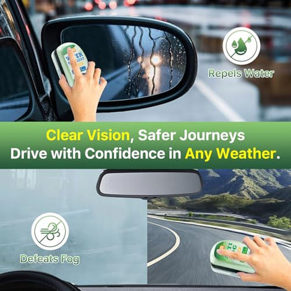 Anti-Fog & Water Repellent Kit for Car Windshield - Hydrophobic Coating, Quick Defogging & Rain Protection, Long-Lasting Clear Vision for Windows, Mirrors, Glasses, Helmet, Shower Door