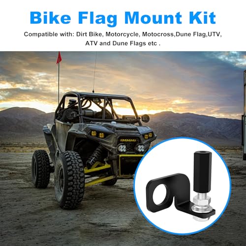 Bike Flag Mount Kit FOR Dirt Bike Flag Mount Motorcycle Motocross Dune Flag UTV ATV - 1/4" Pole, 22.5mm Rear Axle Diameters - 2 Pack