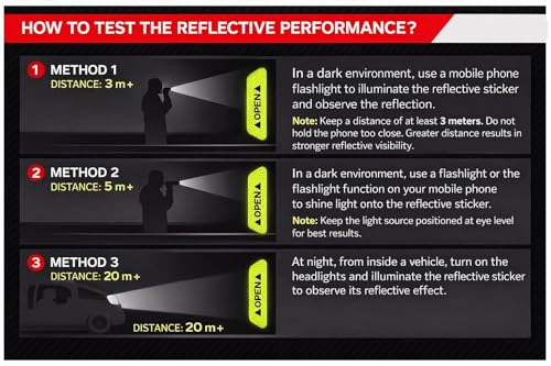 Car Reflective Stickers, High-Intensity Night Safety Reflective Decals, Strong Adhesive, Weatherproof, Paint-Safe for Cars, Trucks, SUVs & Motorcycles (1 Pack of 2pcs) (Style 5)