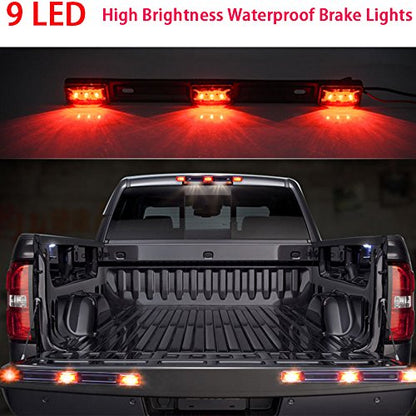 NEW SUN 15" Black Stainless Steel 3 Lights 9 LED Identification Light Bar - 1 Pcs Clearance Red Waterproof, Surface Mount Sealed ID Indicator for Trucks Trailers RVs, Top & Side Mark & Break - color: 1 Pcs Red