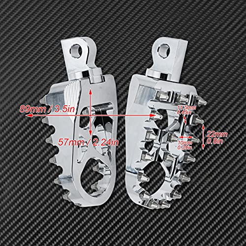Motorcycle Foot Pegs MX Offroad Footpegs CNC 360° Roating Fit For Harley Sportster Iron 883 Softail Street Glide Dyna Fatboy Chrome - color: Chrome with Cone Spikes
