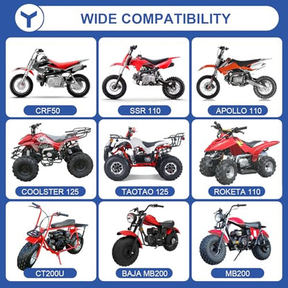 YOXUFA 420 Chain 132 Link Compatible with 125cc 110cc SSR Taotao Apollo Coolster Kazuma 50cc 70cc Pit Dirt Bike ATV 4 Wheel Go Kart Predator 212cc Coleman CT200U BT200X Baja MB165 Mini Bike Red Parts - size: 132L, style: 420 Chain Red