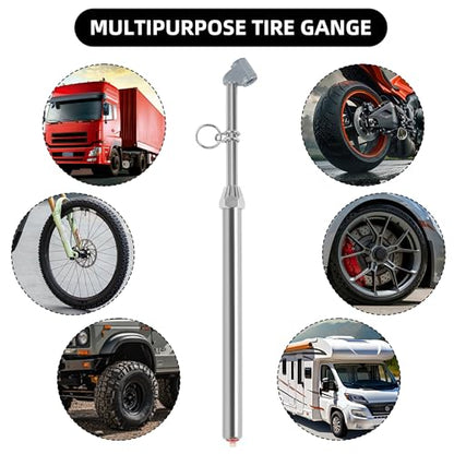 10-160LBS Tire Pressure Gauge for Car, Truck, Bike, Motorcycle, 80-1100kPa - style: Dual Head