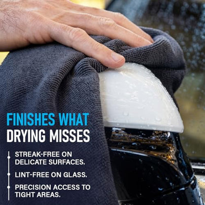 Rapid Dry Towels The Finisher Premium Microfiber Detailing & Utility Towel | 2.3ft x 1.3ft | Channel Weave Lint-Free Cleaning Cloth | Scratch-Free Car Towel for Glass Chrome Interior & Home Cleaning