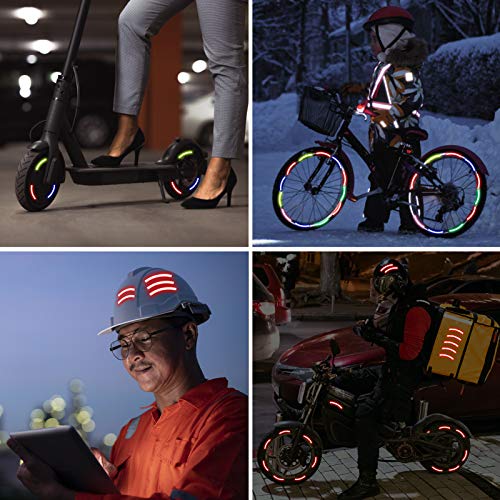 HUIOP Reflective Tape, 10pcs Adhesive Reflective Tape Cycling Warning Sticker Bike Reflector Tape Strip for Car Bicycle Motorcycle Scooter Wheel Rim Decoration