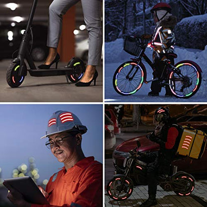 HUIOP Reflective Tape, 10pcs Adhesive Reflective Tape Cycling Warning Sticker Bike Reflector Tape Strip for Car Bicycle Motorcycle Scooter Wheel Rim Decoration