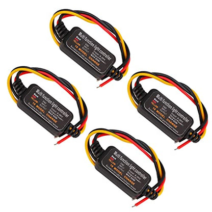 4pcs LED Flash Strobe Controller, 80W Universal DC9‑26V 16 Strobe Modes Brake Light Flasher Brake Light Strobe Module, Car Flasher Module for Motorcycles Cars Trucks for Brake Light Tail Stop Light
