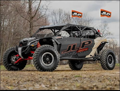 JLP 2 Part 7 Ft Tall 1/4 In Pole 12x9 In Orange Vinyl Flag Whip Off-Road Out Door Sports 4X4 GO-Kart ATV UTV Motorcycle Heavy Duty Wind Resistant