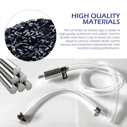 2 PCS Motorcycle Brake Bleeder Hose Kit – Hydraulic Brake & Clutch System Bleeding Tools with One-way Check Valve, Efficient Maintenance & Leak-free Performance, Fits for Most Cars (Silver)