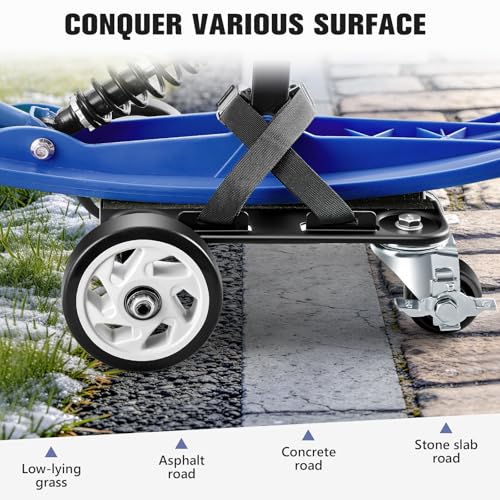 KEDSUM 1700LBS Heavy Duty Snowmobile Dolly with 5" Casters, Versatile Terrain Snowmobile Ski Dolly Set for Motorized Use, Speed Below 5MPH, Straps with Buckle Firmly Attaching on Skis - size: Large Wheels