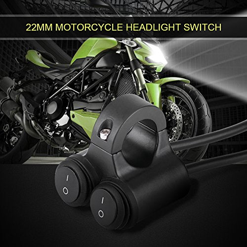 Universal 22mm Motorcycle Handlebar Switch,Handlebar Brake Fog Lights Horn Dual Control Button Switch (B) - color: B