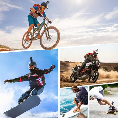 2 Pack Adhesive Helmet Camera Mount Fits for GoPro Hero 13/Max, Insta360 X5/X4/X3/X2 and DJI Osmo Action Sports Cameras, Flexible Sticky Accessories Bracket Base for Motorcycle, Snowboard
