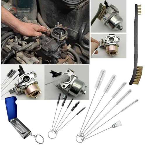 Strongthium Carburetor Cleaning Kit Carb Brushes Tools Needle Set for Welder Chainsaw Cutting Torch Tips Firing Stove Burner Holes Spray Guns Cleaners