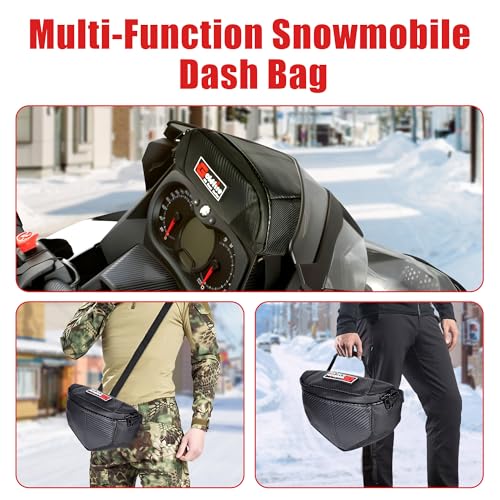 Goldfire Snowmobile Windshield Bags Accessories Ski Doo Dash Bag Dashboard Storage Pouch Wallet Phone Cargo Bags Water-resistant For Ski Doo REV- XP, Part #860201176 (Black)