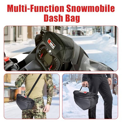 Goldfire Snowmobile Windshield Bags Accessories Ski Doo Dash Bag Dashboard Storage Pouch Wallet Phone Cargo Bags Water-resistant For Ski Doo REV- XP, Part #860201176 (Black)