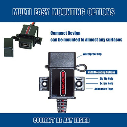 MOTOPOWER MP0609 3.1Amp Motorcycle USB Port SAE to USB Adapter - color: b) - SAE to USB Adapter