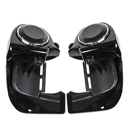 XFMT Lower Fairing Motorcycle Lower Vented Leg Fairing with 6.5" Speakers & Grills Fit for Harley Davidson Touring Road King Street Glide Electra Glide 1983-2013, Vivid Black - color: W/ Speakers & Grills For '83-'13