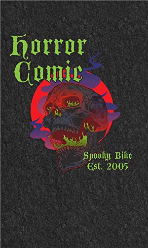 PIG Personalized Motorcycle Mat | Flaming Skull with Smoke | 3' x 10' Custom Text Motorcycle Parking Mat | PM70135POR-3X10T-BK