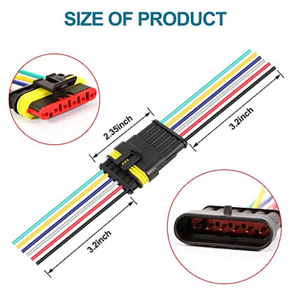 G 6 Pin Way Electrical Wire Connector Male Female Plug Socket Quick Disconnect Waterproof Plug Play for Car Truck Motorcycle Marine Boat - size: 6 PIN