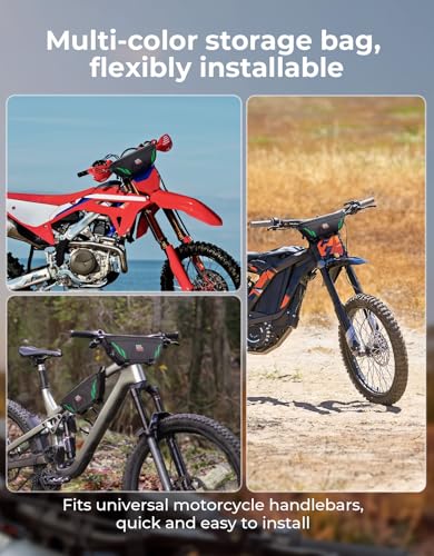 KEMIMOTO Dirt Bike Handlebar Bag- Waterproof Motorcycle Handlebar Storage Pouch, Compatible with Sur-Ron Light Bee X, S X160, X260, Talaria Sting ridstar q20 Soleil01 IN10 Ebike Green - color: Green